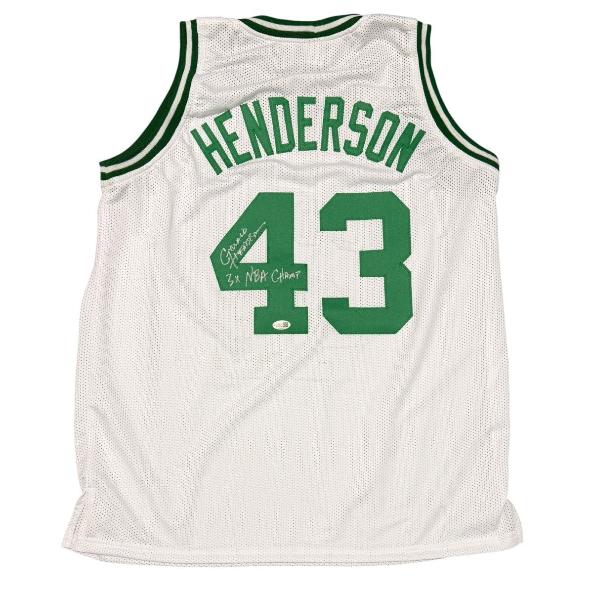 Gerald Henderson Signed Celtics Custom Jersey w/ 3x NBA Champ JSA Witness COA