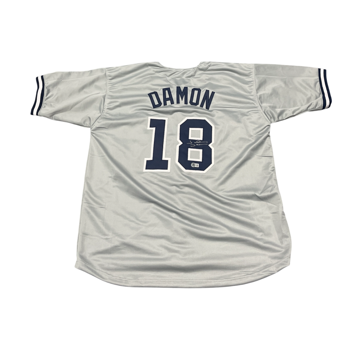 Johnny Damon Signed New York Yankees Custom Jersey Beckett Witness BAS COA