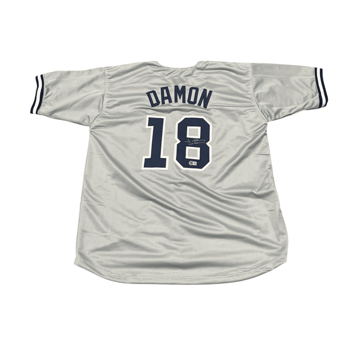 Johnny Damon Signed New York Yankees Custom Jersey Beckett Witness BAS COA