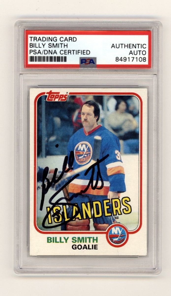 Billy Smith 1981-82 Topps East #93 Signed PSA Authentic Black Auto Islanders HOF