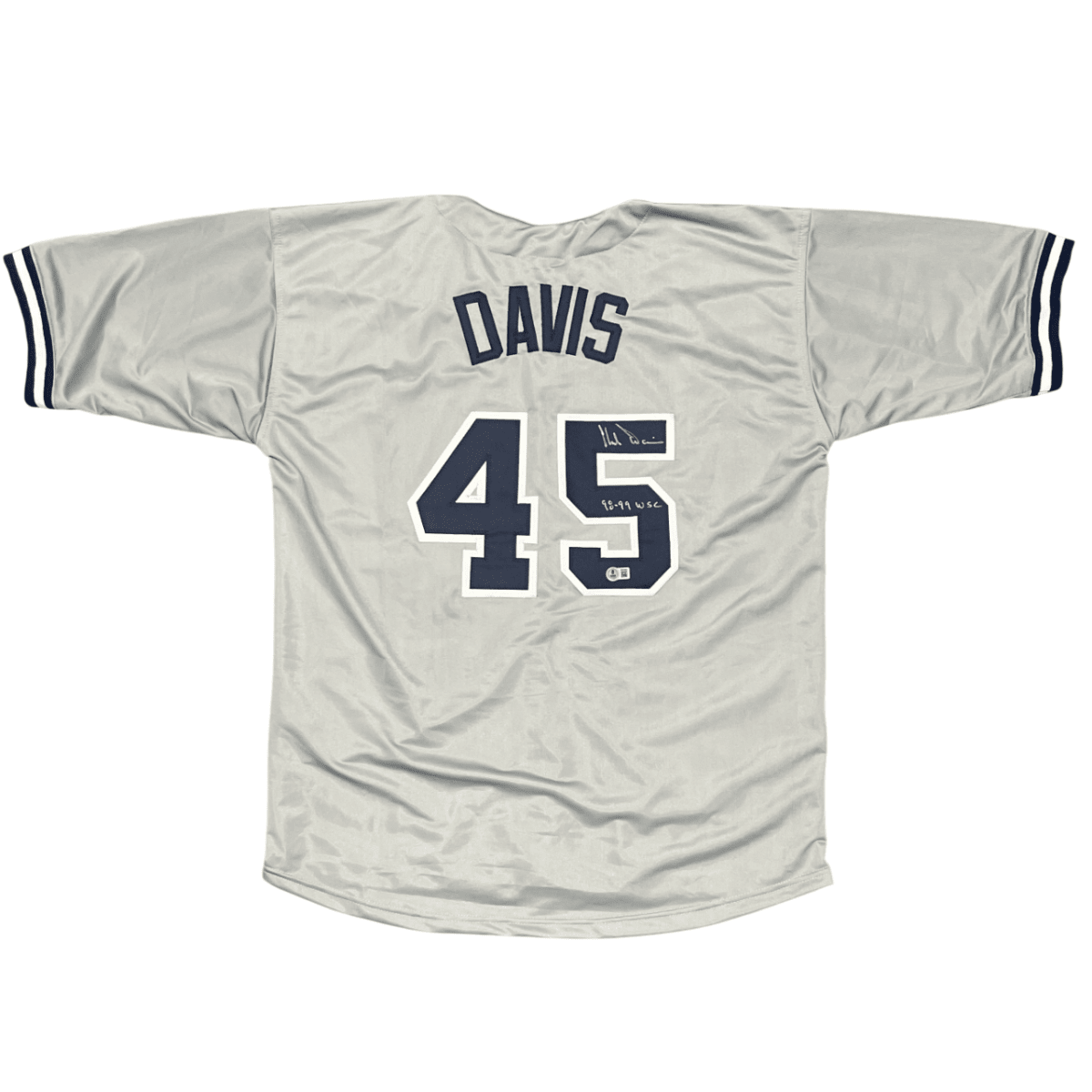 Chili Davis Signed Yankees Custom Jersey w/ 98 99 WSC Beckett Witness BAS COA