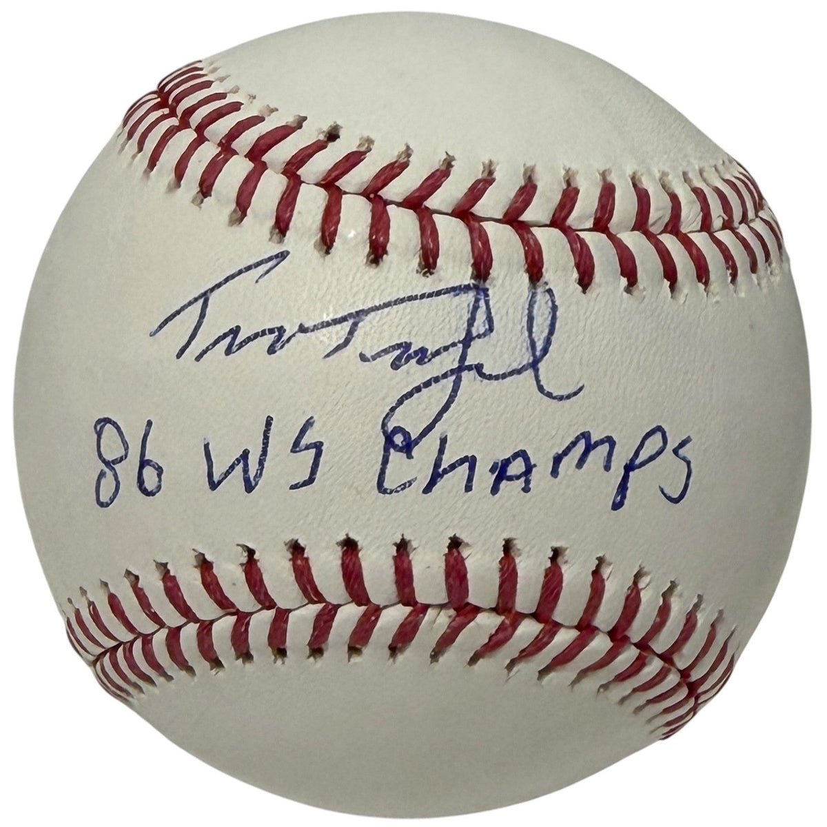 Tim Tuefel Signed ROMLB Baseball w/ 86 WS Champs Insc JSA Witness COA