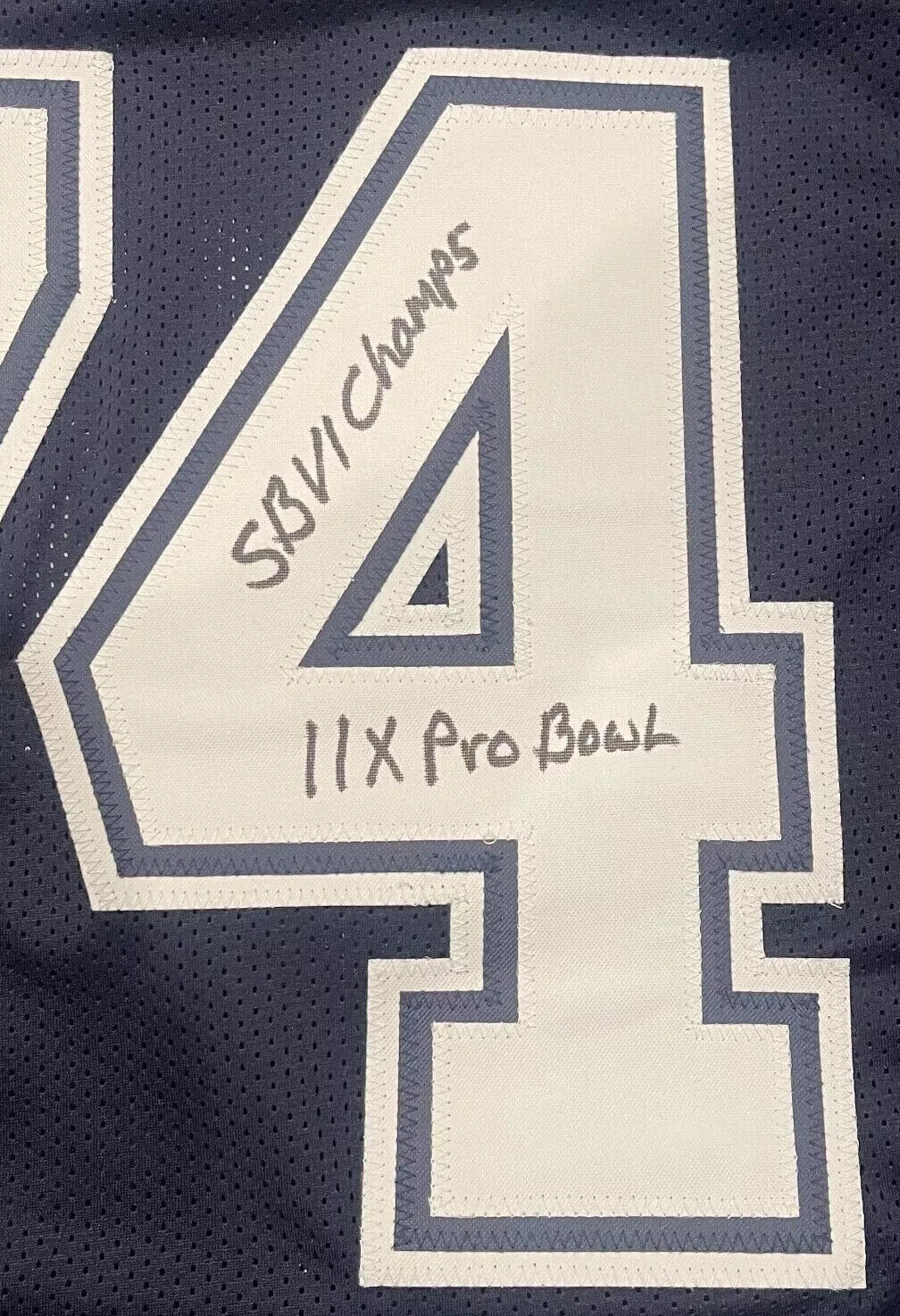 Bob Lilly Signed Dallas Cowboys Navy Custom Jersey w/ 4 Ins Beckett Wit BAS COA