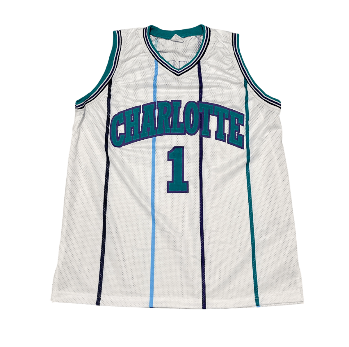 Muggsy Bogues Signed Hornets Custom White Jersey Beckett Witness BAS COA