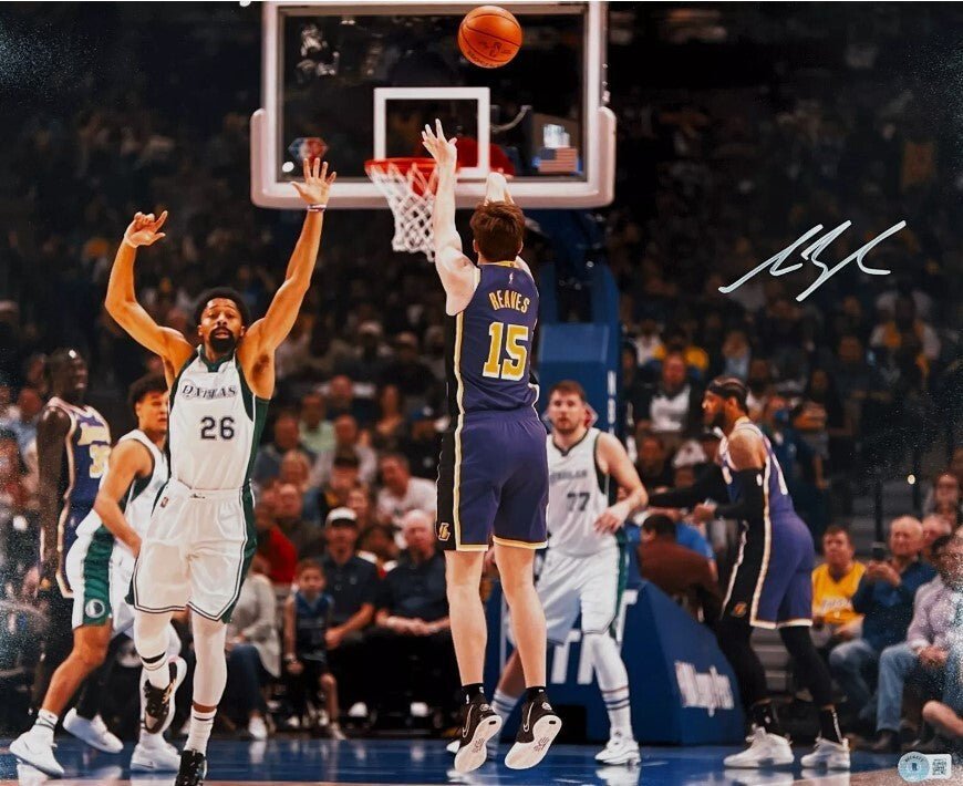 Austin Reaves Signed 16x20 Photo Los Angeles Lakers Beckett Witness BAS COA