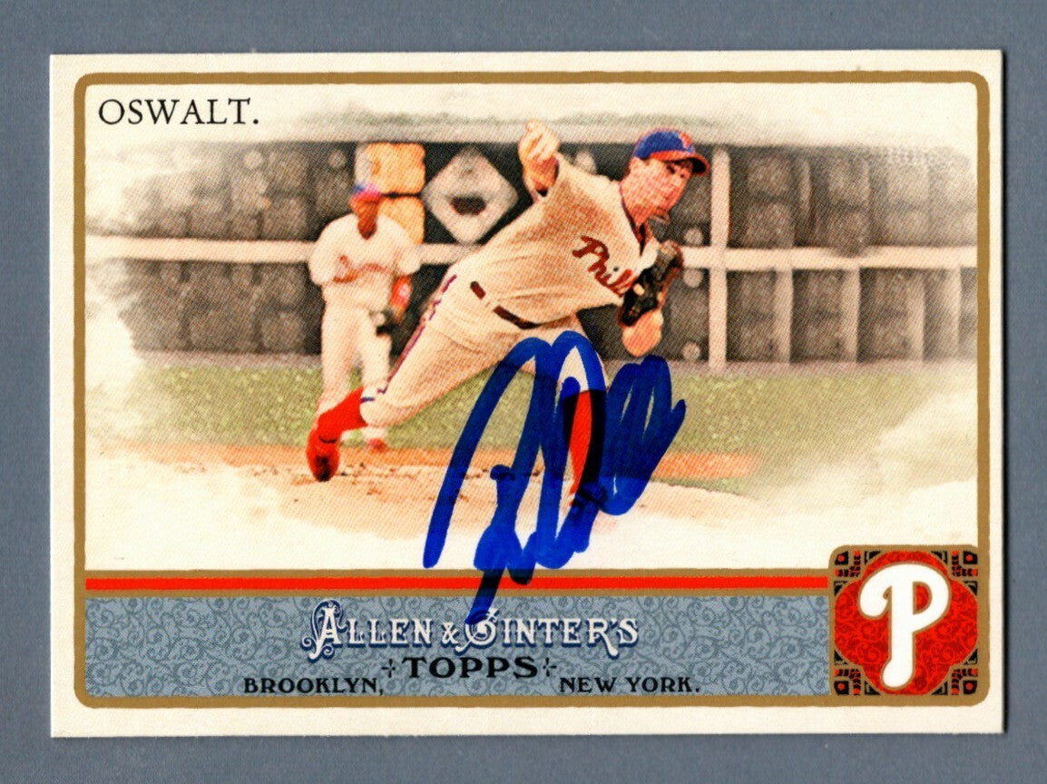 Roy Oswalt Signed 2011 Topps Allen &amp; Ginter #108 LSCM COA Philadelphia Phillies