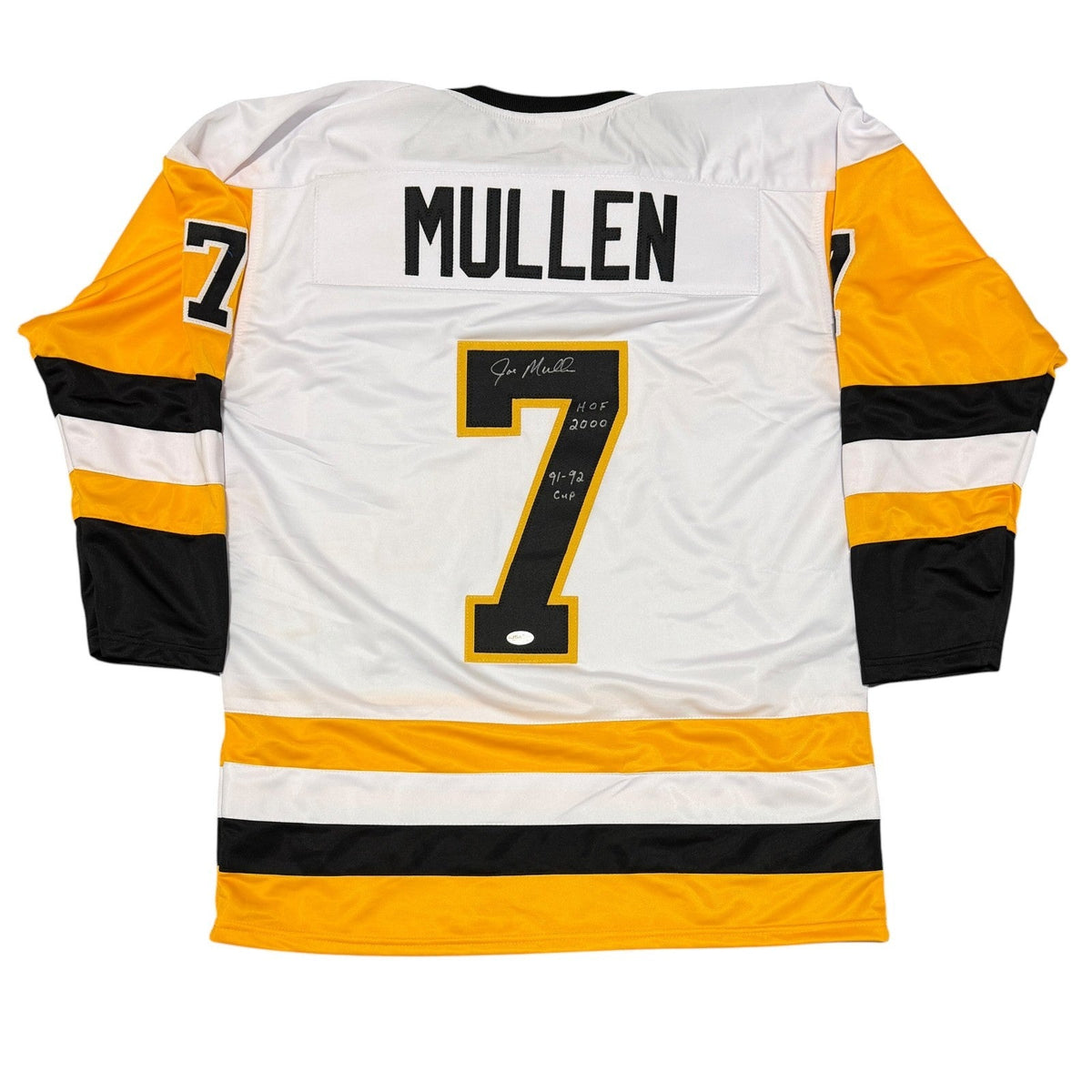 Joe Mullen Signed Pittsburgh Penguins Custom Jersey w/ 2 Insc JSA Witness COA