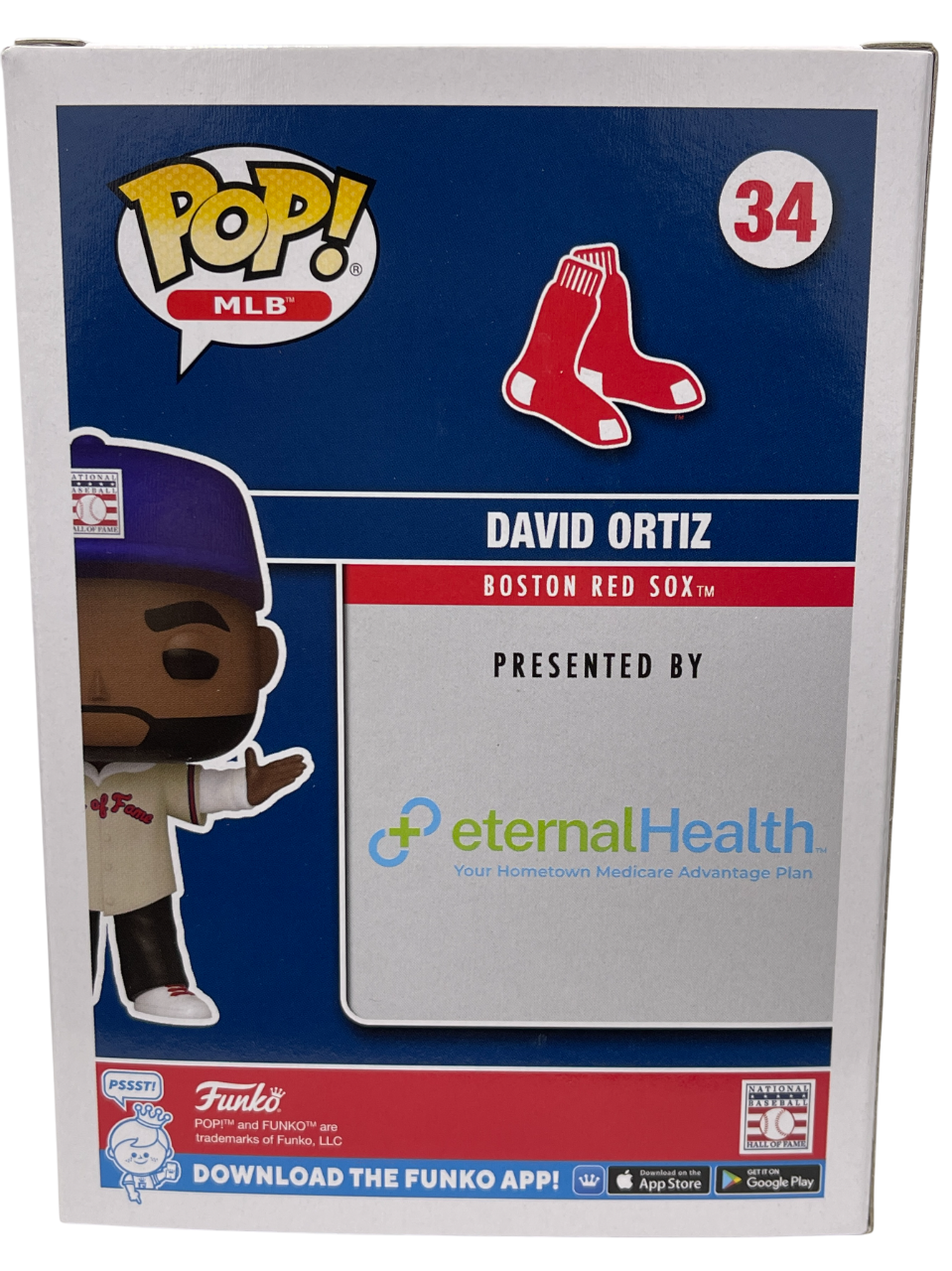 David Ortiz Signed SGA Red Sox Funko Pop 34 w/ Big Papi Beckett Witness BAS COA