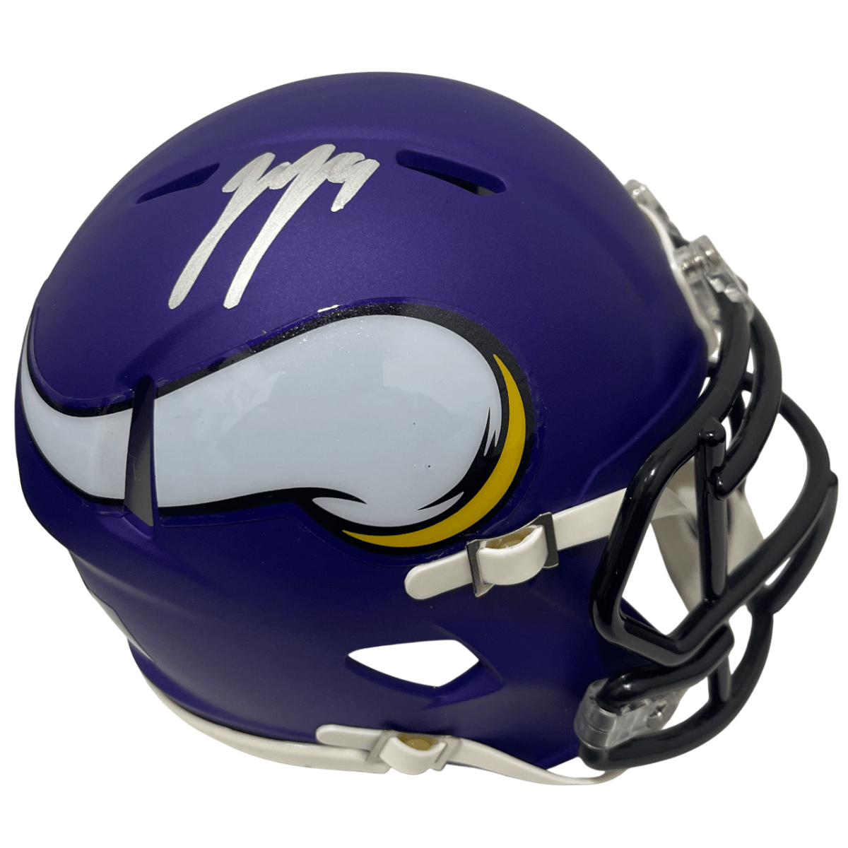 J.J. McCarthy Signed Minnesota Vikings Speed Mini Helmet Beckett Witness BAS COA