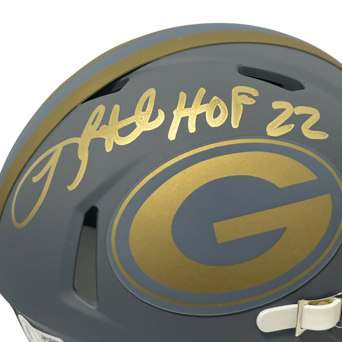 LeRoy Butler Signed Packers Slate Mini Helmet w/ HOF 22 Beckett Witness BAS COA