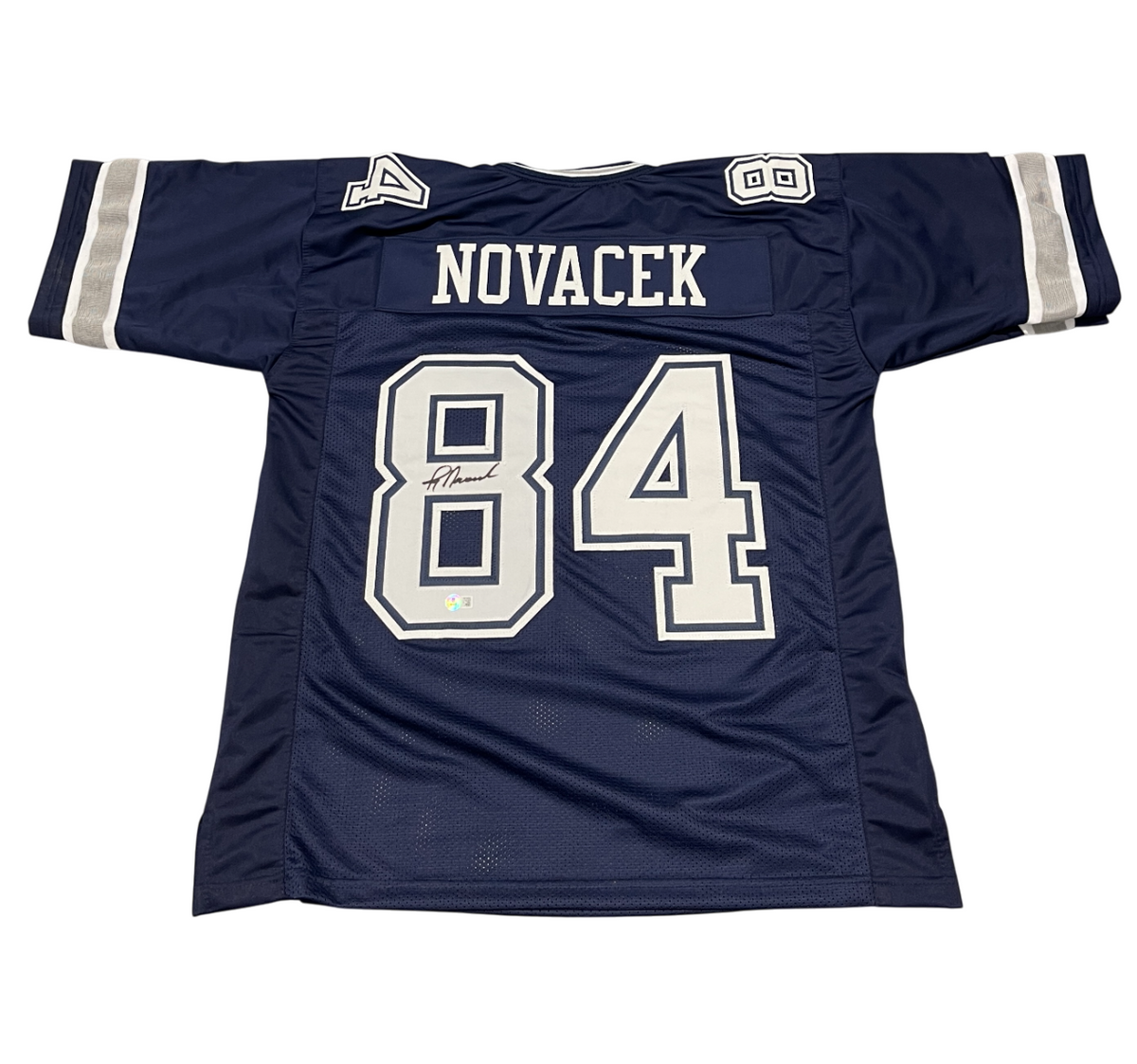 Jay Novacek Signed Dallas Cowboys Custom Jersey Beckett Witness BAS COA