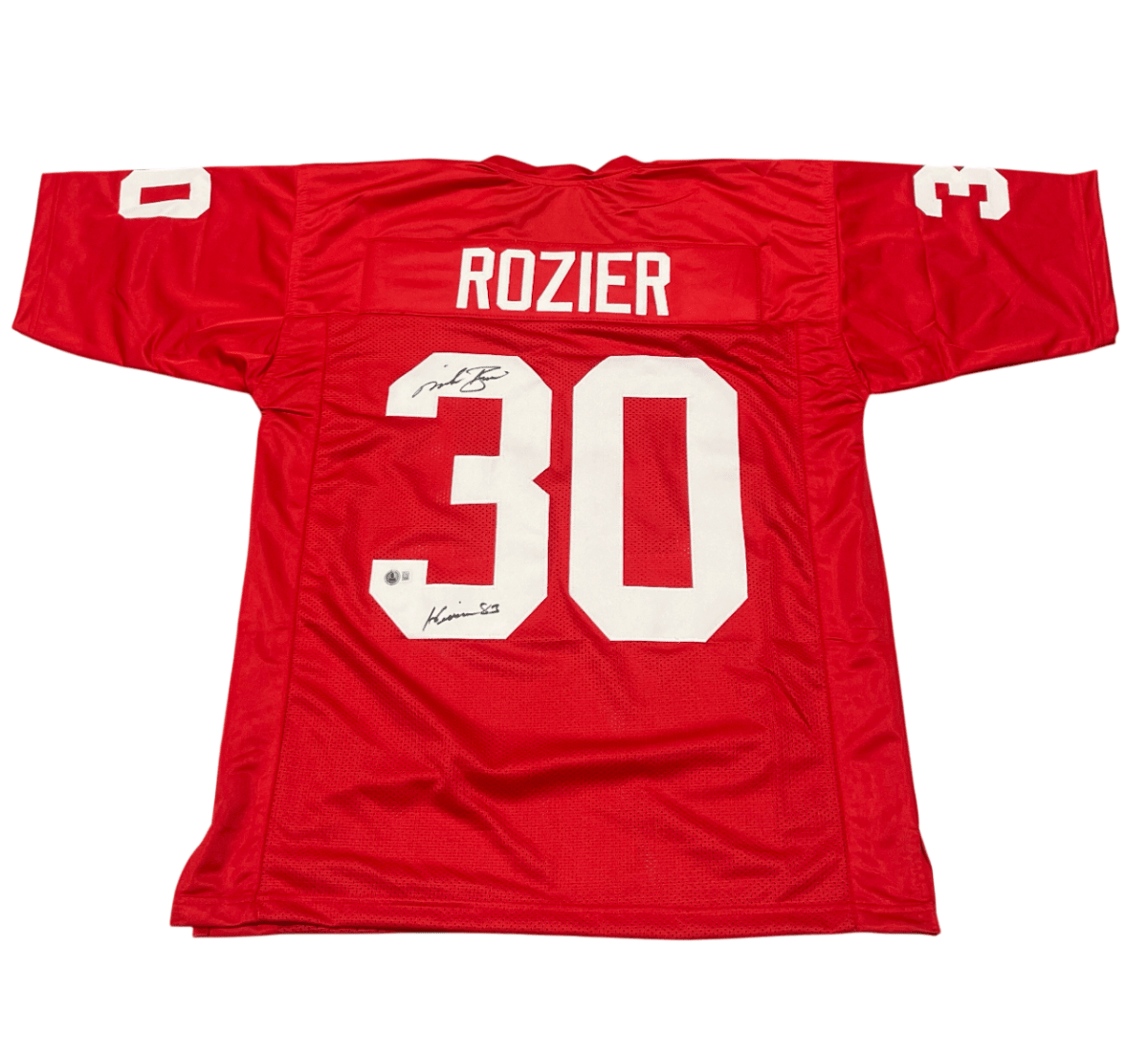 Mike Rozier Signed Nebraska Custom Jersey w/ Heisman 83 Beckett Witness BAS COA