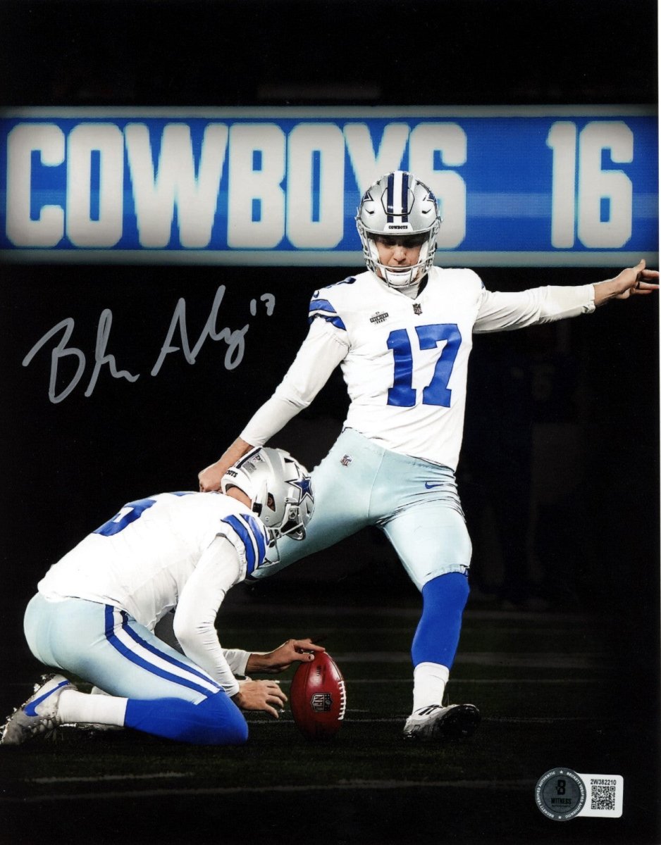 Brandon Aubrey Signed Dallas Cowboys 8x10 Photo Beckett Witness BAS COA #1