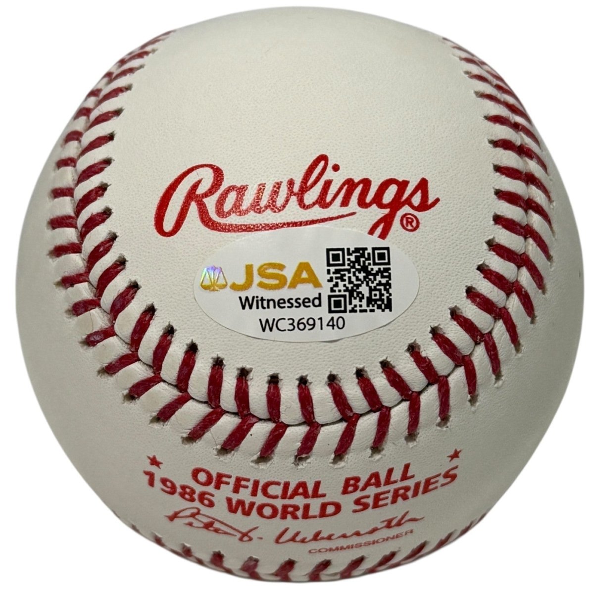 Ron Darling Signed 1986 World Series Baseball w/ 1986 WS Champs JSA Witness COA