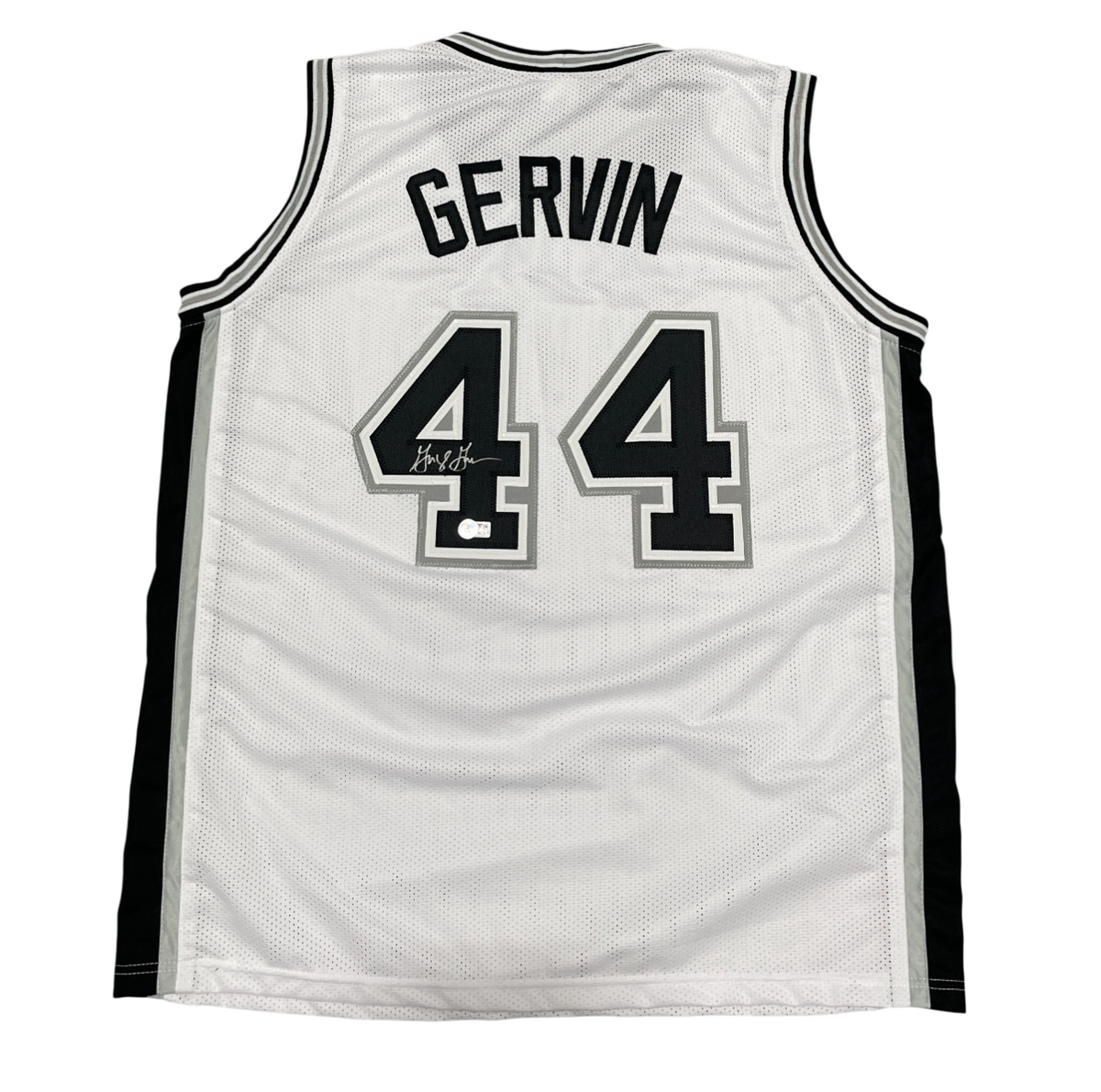 George Gervin Signed San Antonio Spurs Custom Jersey Beckett Witness BAS COA