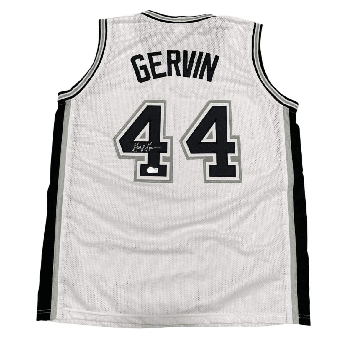 George Gervin Signed San Antonio Spurs Custom Jersey  Beckett Witness BAS COA
