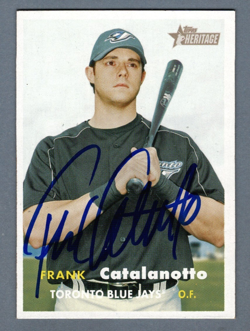 Frank Catalanotto Signed 2006 Topps Heritage #17 LSCM COA Toronto Blue Jays