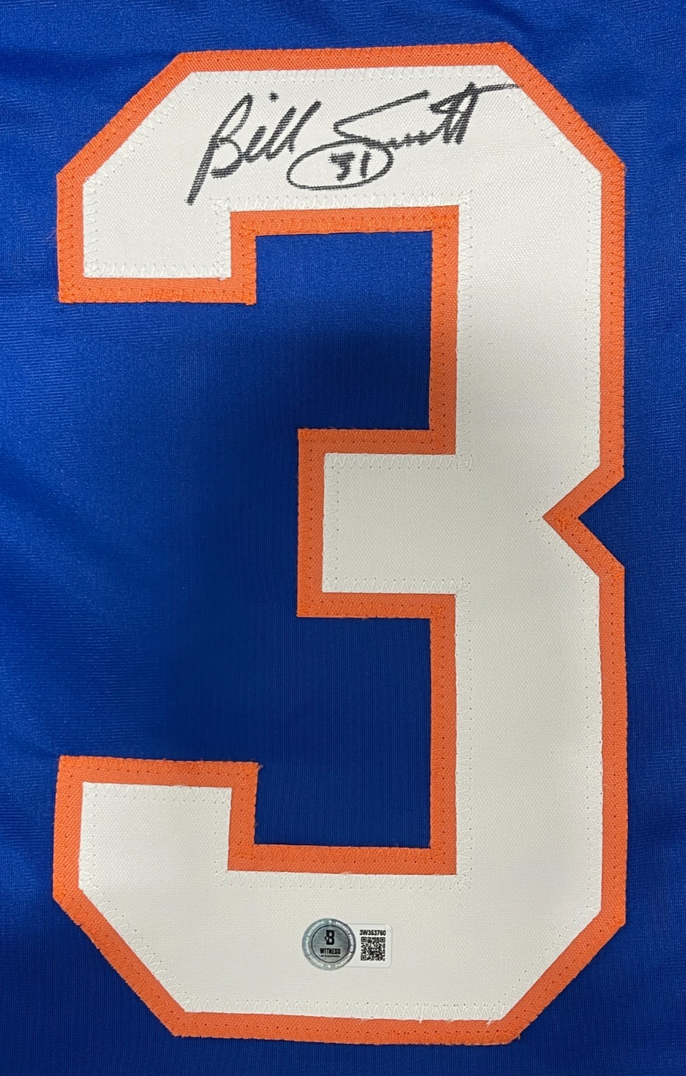 Billy Smith Signed New York Islanders Custom Jersey Beckett Witness BAS COA