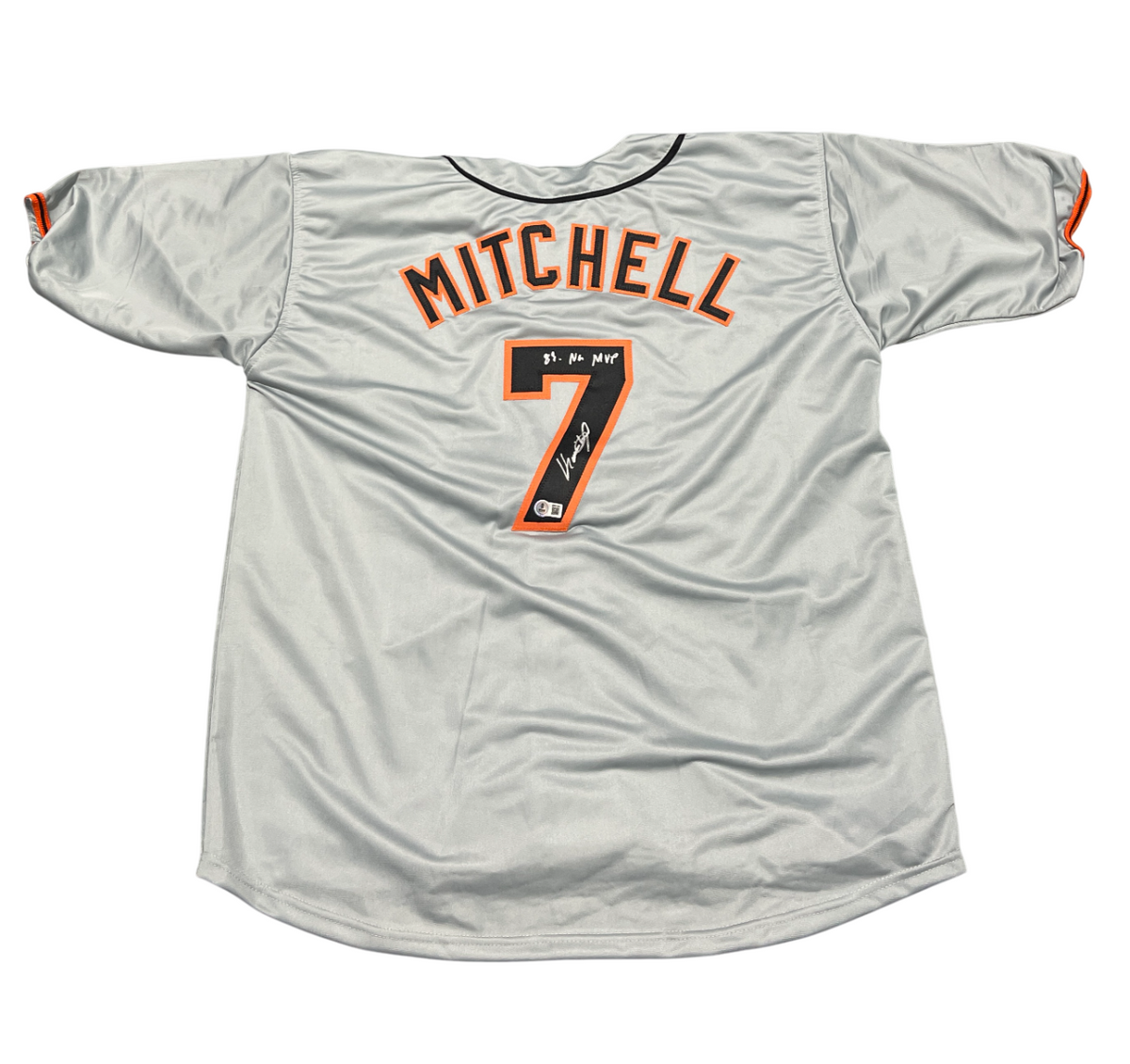 Kevin Mitchell Signed SF Giants Custom Jersey w/ 89 NL MVP Beckett Wit BAS COA