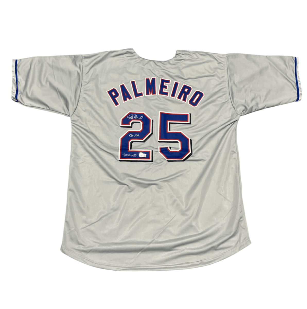 Rafael Palmeiro Signed Rangers Custom Jersey w/ 569 3020 Beckett W BAS COA