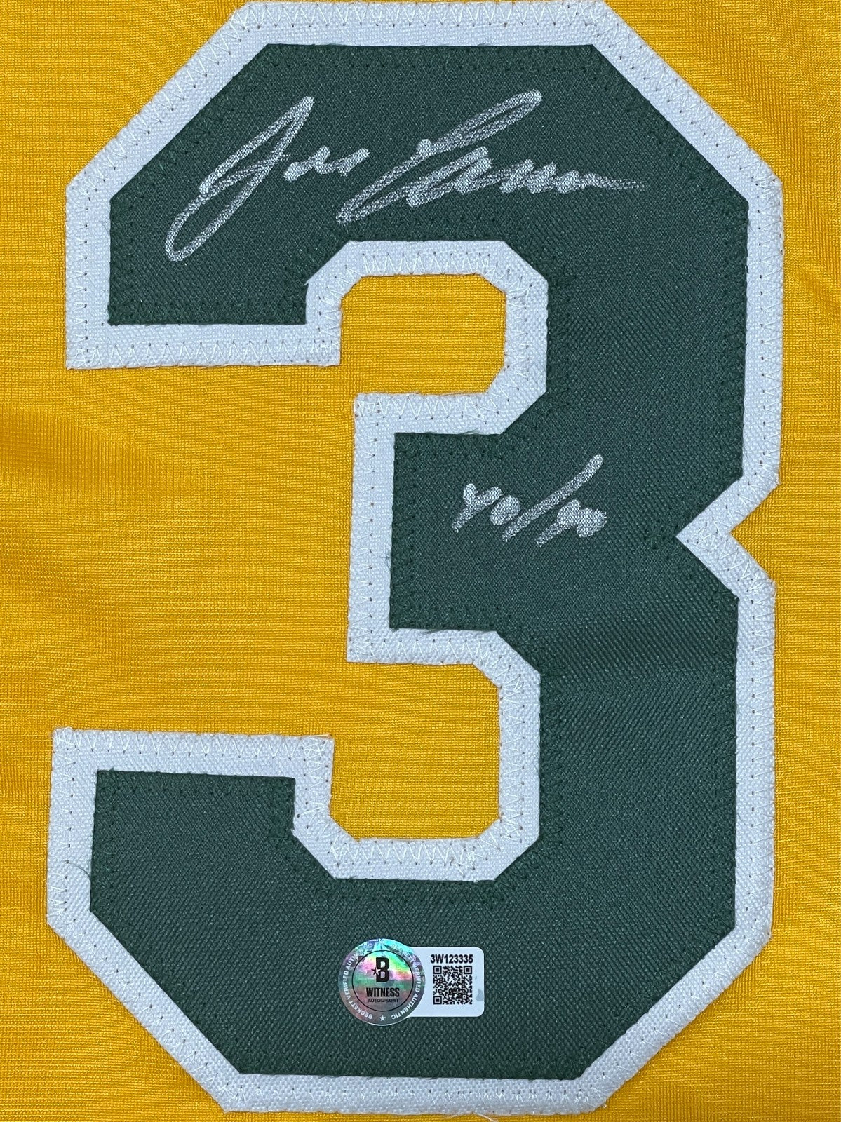 Jose Canseco Signed Athletics Custom Jersey w/ 40/40 Ins Beckett Witness BAS COA