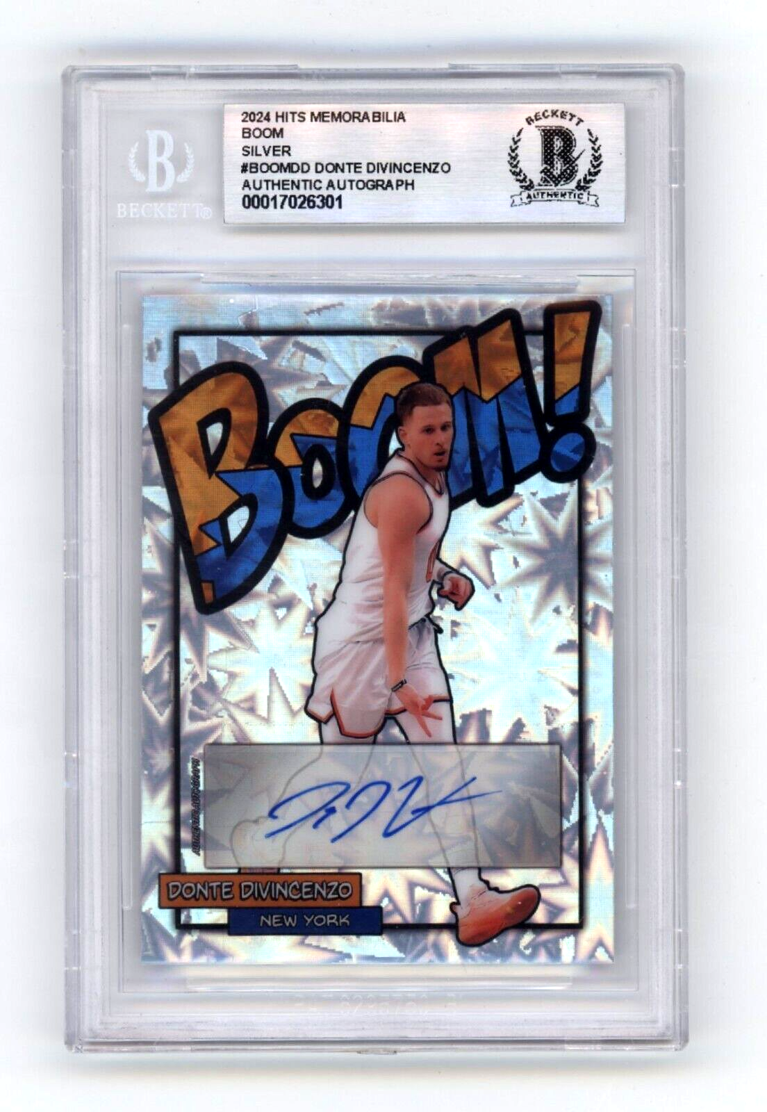 Donte DiVincenzo 2024 Hits Memorabilia BOOM Silver Signed BGS BAS Auto Knicks