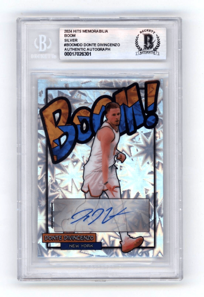 Donte DiVincenzo 2024 Hits Memorabilia BOOM Silver Signed BGS BAS Auto Knicks