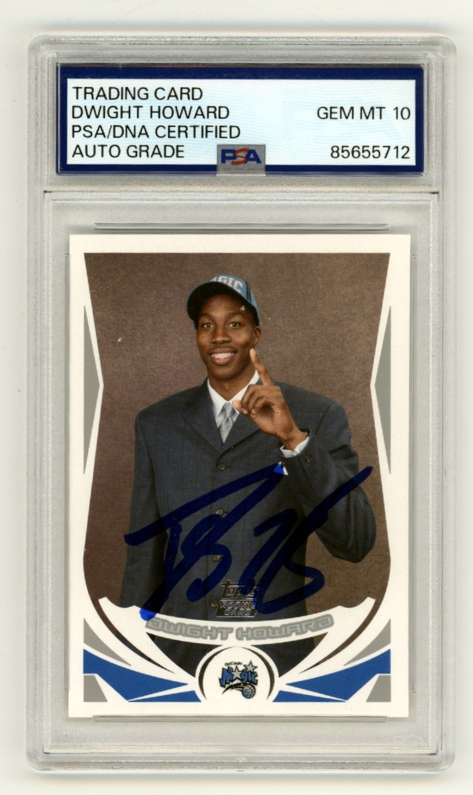 Dwight Howard 2004-05 Topps #221 Signed Rookie RC PSA 10 Auto Orlando Magic HOF