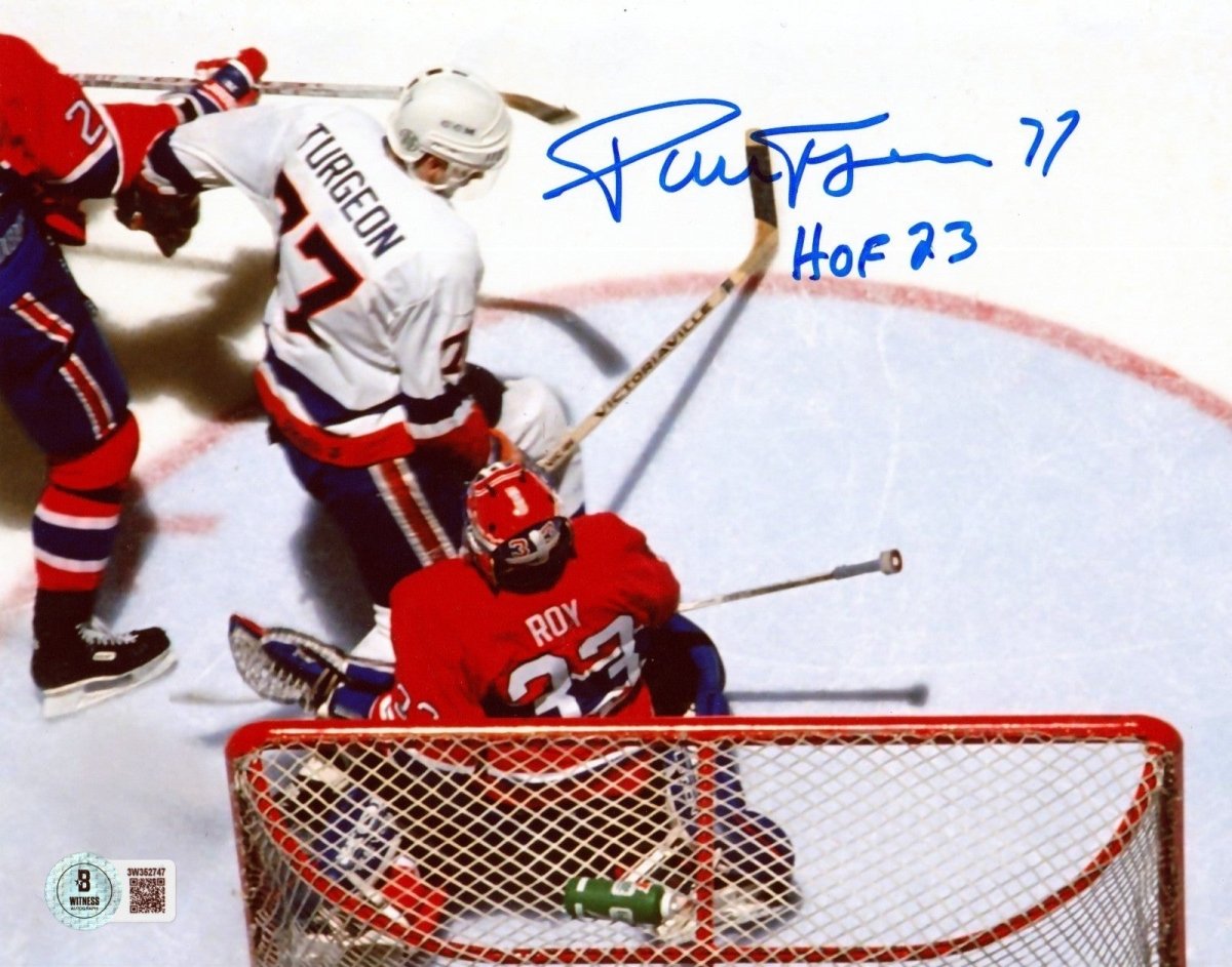 Pierre Turgeon Signed Islanders 8x10 Photo w/ HOF 23 Beckett Witness BAS COA