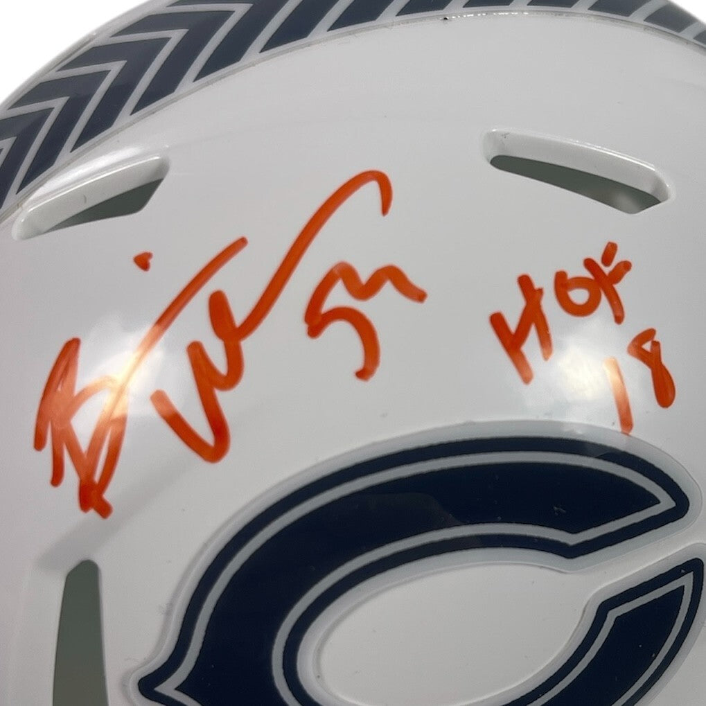 Brian Urlacher Signed Bears 24 Salute Mini Helmet w/ HOF 18 Beckett Wit BAS COA