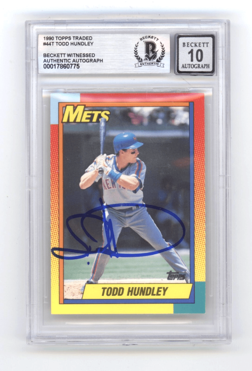 Todd Hundley 1990 Topps Traded #44T RC Signed Beckett BGS 10 Auto Mets