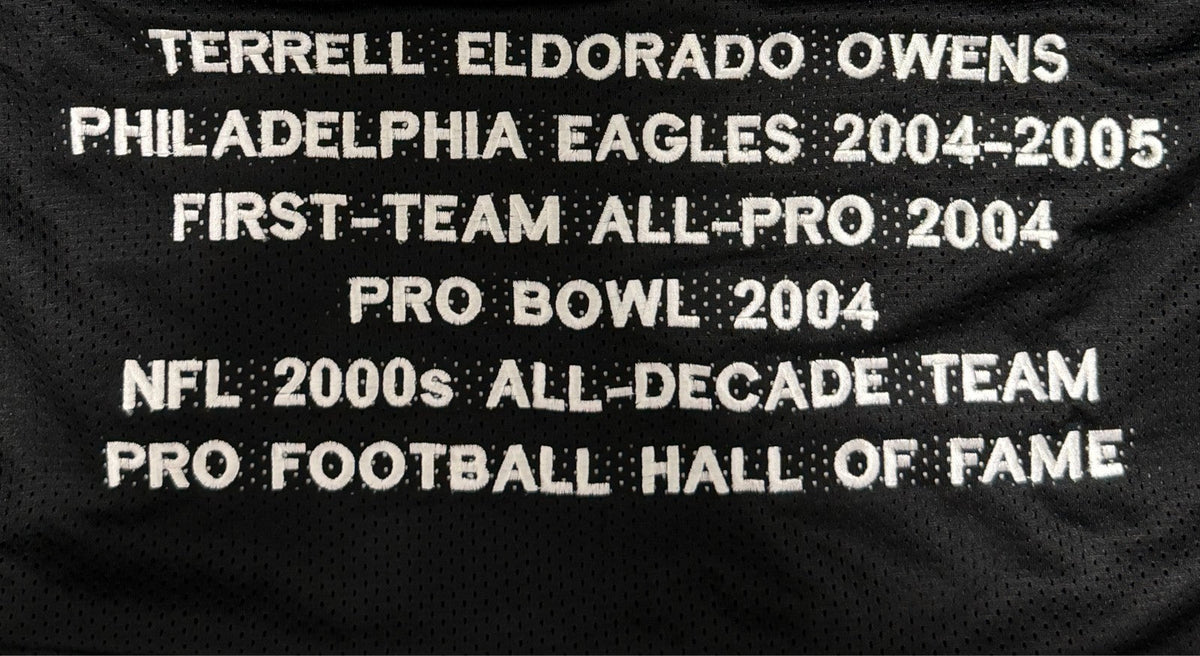 Terrell Owens Signed Autographed Philadelphia Eagles Stat Custom Jersey JSA COA