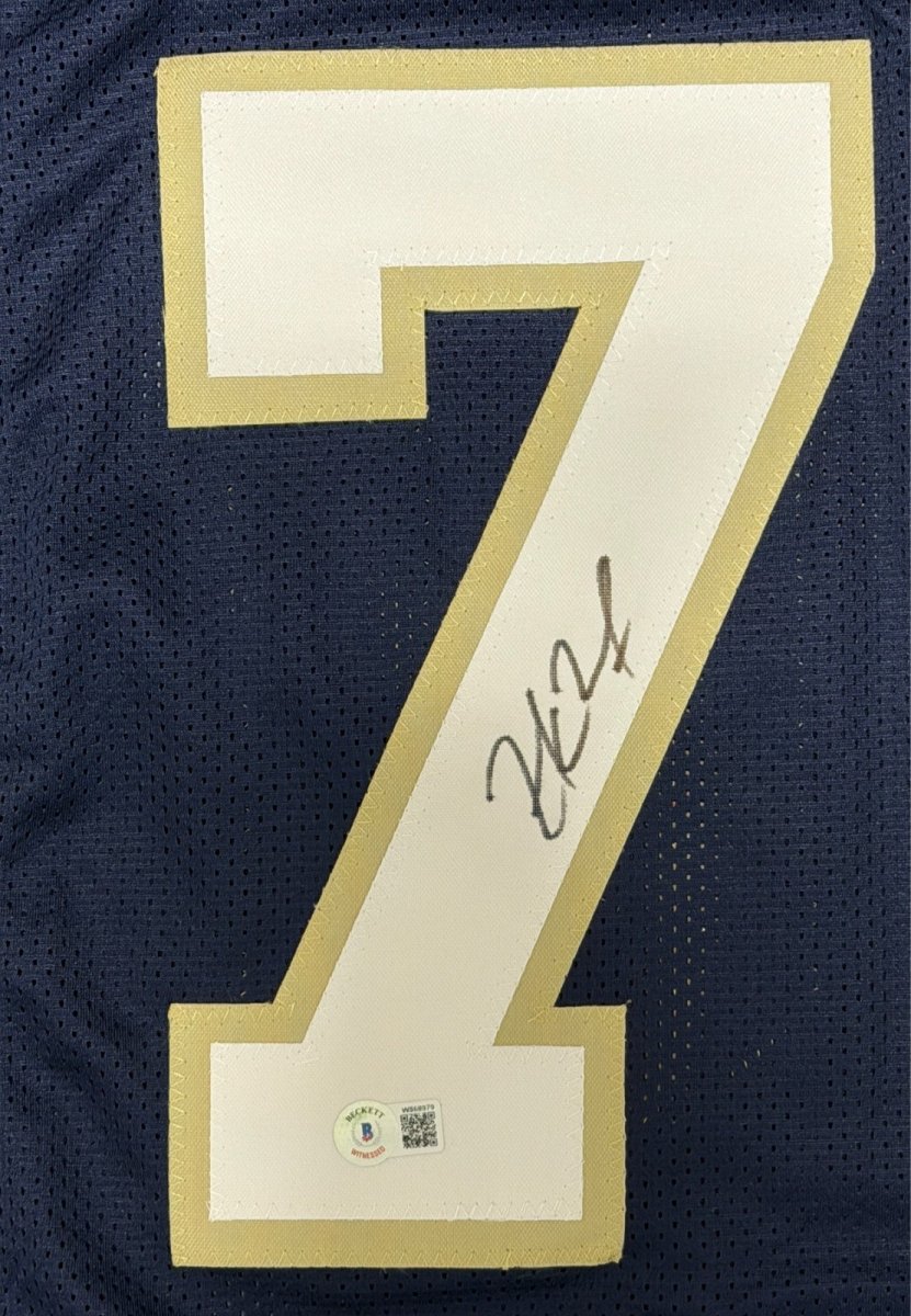 Zack Martin Signed Notre Dame Custom Jersey Beckett Witness BAS COA