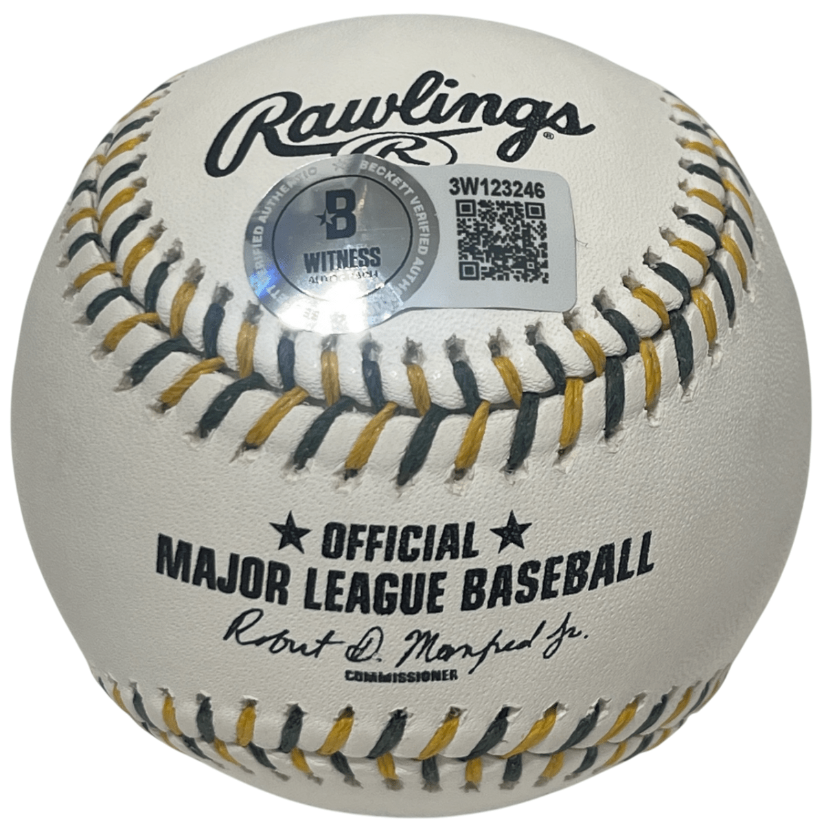 Jose Canseco Signed Athletics A's Logo ROMLB Baseball w/ 3 Ins Beckett W BAS COA