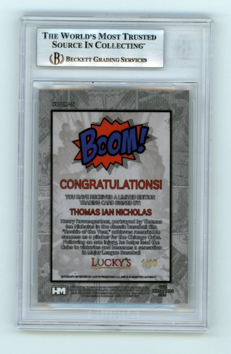 Thomas Ian Nicholas 2024 Hits Memorabilia BOOM Gold JSY 1/10 Signed BGS BAS Auto
