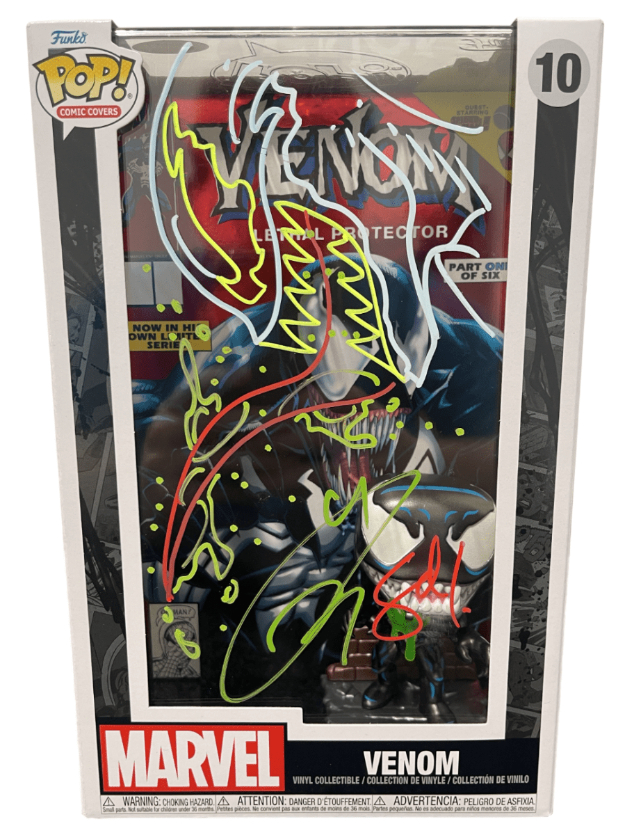 Tom Hardy Signed Venom Funko Pop Comic #10 w Sam De La Rosa Sketch BAS JSA COA C