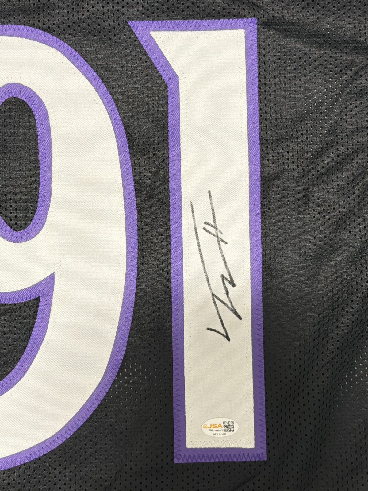 Trey Hendrickson Signed Baltimore Ravens Custom Jersey JSA Witness COA