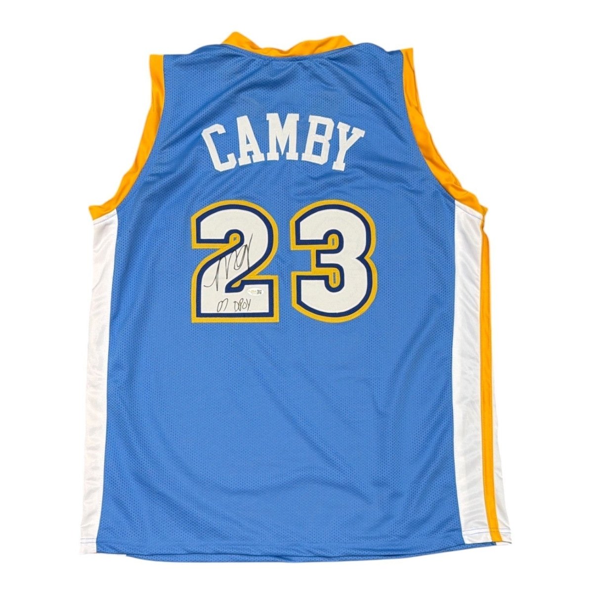 Marcus Camby Signed Denver Nuggets Custom Jersey w/ 07 DPOY JSA Witness COA