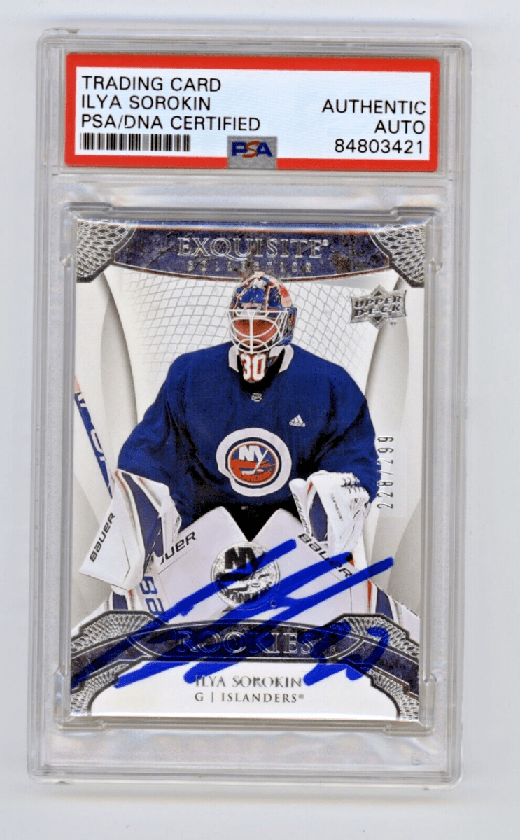 Ilya Sorokin 2020-21 Upper Deck Exquisite Rookies /299 Signed PSA Authentic Auto