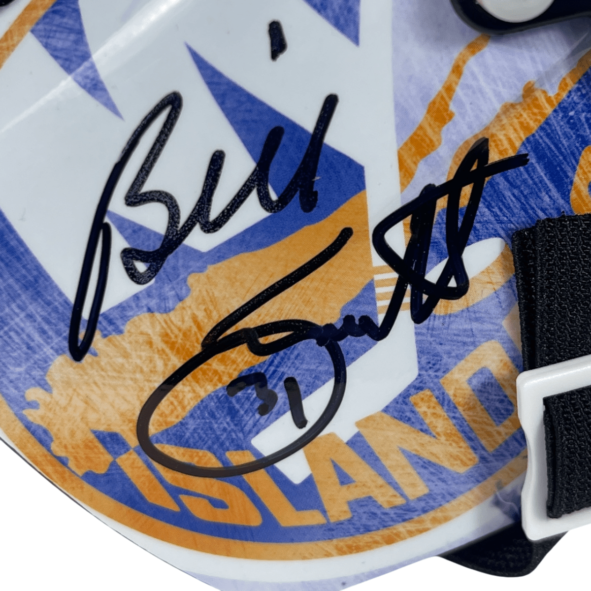 Billy Smith Signed Auto NY Islanders Mini Goalie Mask Beckett Witness BAS COA