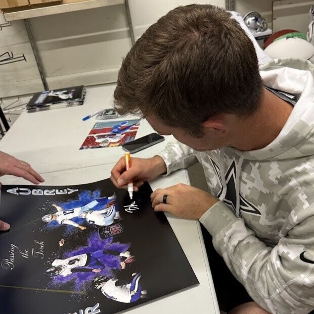 Justin Tucker &amp; Brandon Aubrey Dual Signed Auto 16x20 Photo Beckett Wit. BAS COA