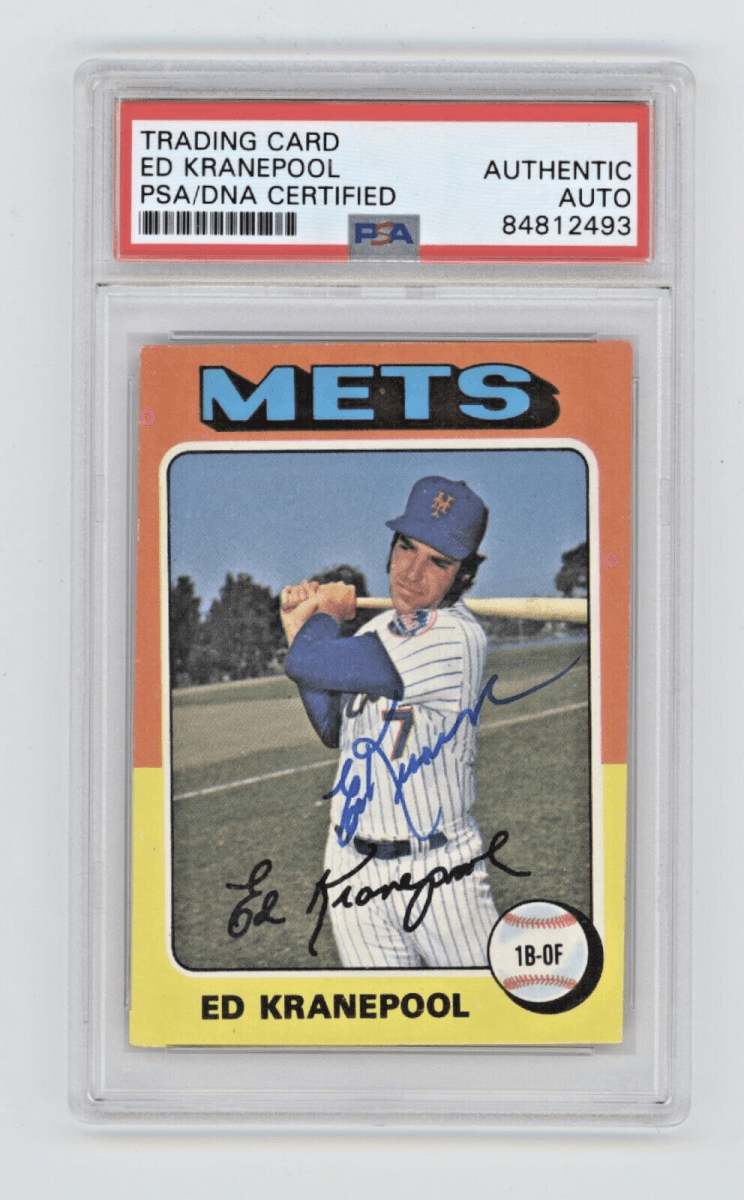 Ed Kranepool 1975 Topps Baseball #324 Signed PSA Authentic Auto New York Mets