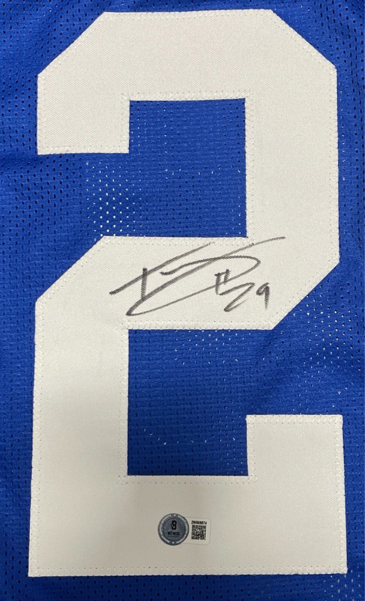 Tyrone Tracy Jr Signed New York Giants Custom Jersey Beckett Witness BAS COA