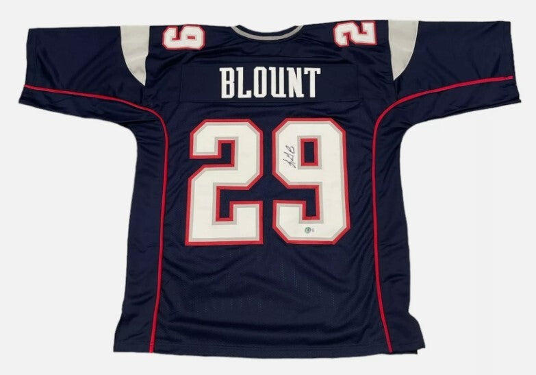 LeGarrette Blount Signed New England Patriots Custom Jersey Beckett BAS COA