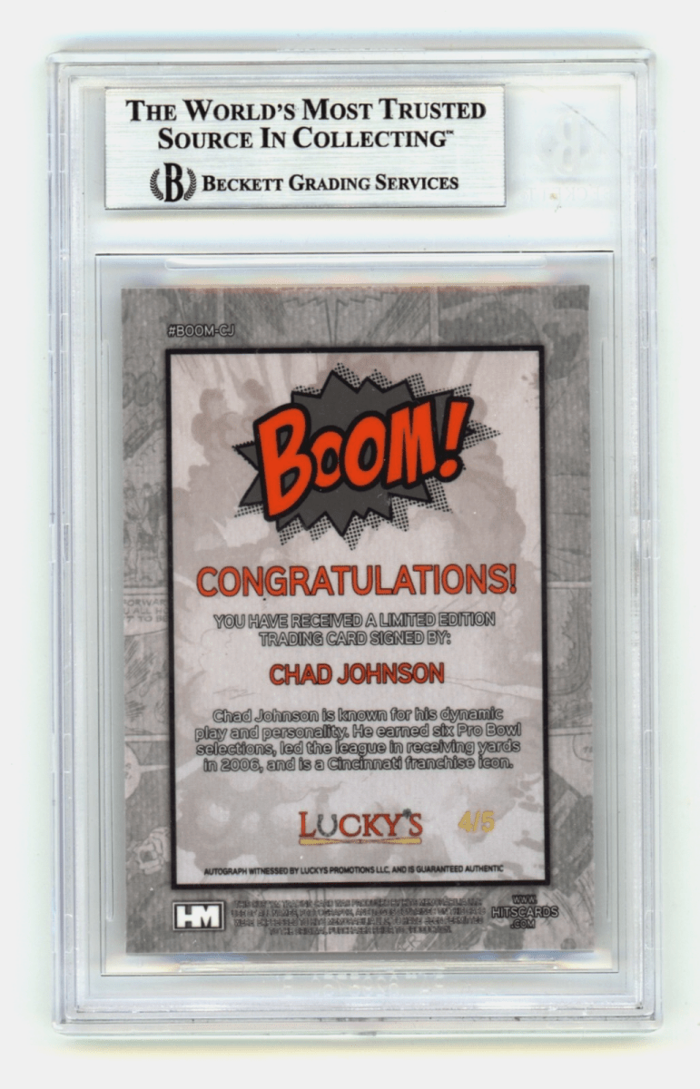 Chad Johnson 2024 Hits Memorabilia BOOM Orange /5 Signed BGS BAS Auto Cincinnati