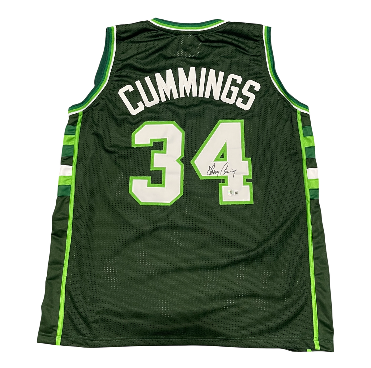 Terry Cummings Signed Milwaukee Bucks Custom Jersey Beckett Witness BAS COA