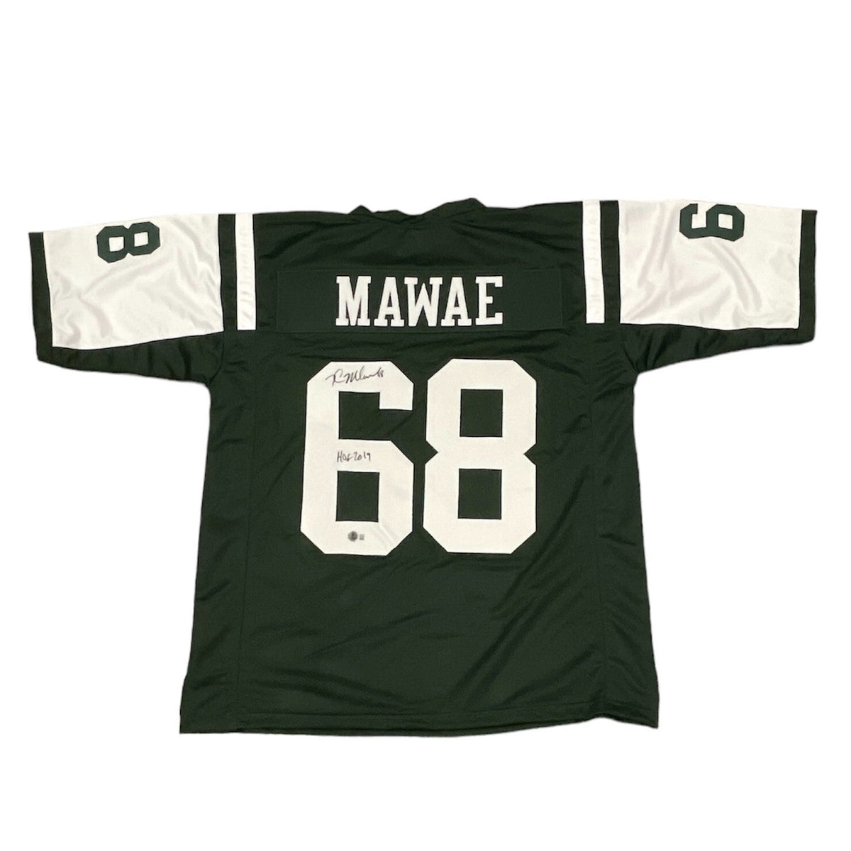 Kevin Mawae Signed New York Jets Custom Jersey w/ HOF 2019 Beckett Wit BAS COA