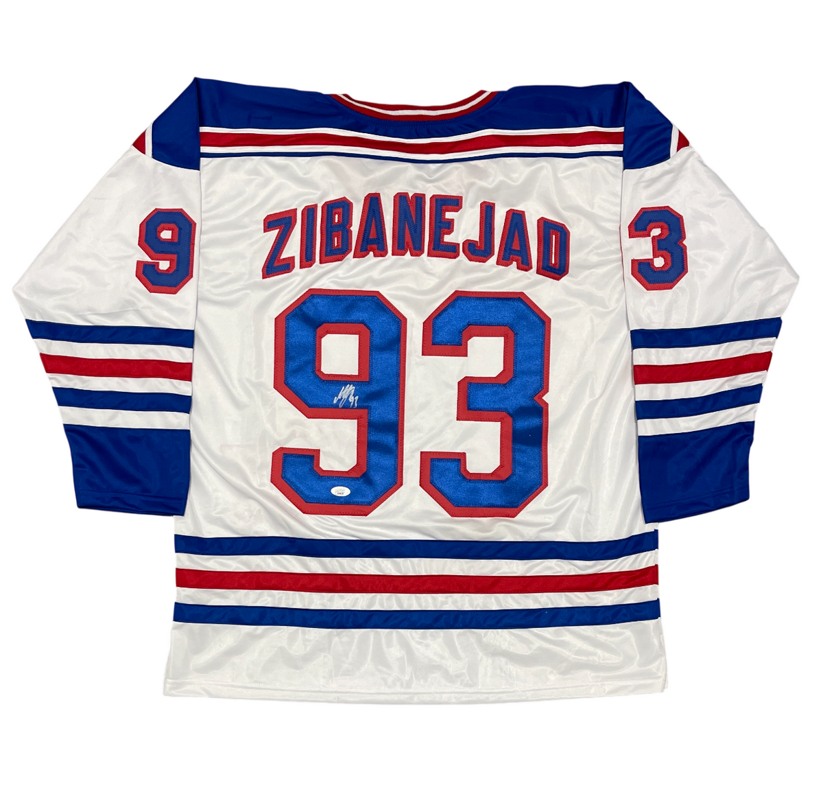 Mika Zibanejad Signed Autographed New York Rangers Custom Jersey JSA COA