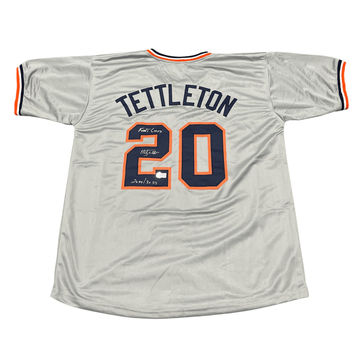 Mickey Tettleton Signed Detroit Tigers Custom Jersey w/ 3 Ins Beckett W BAS COA