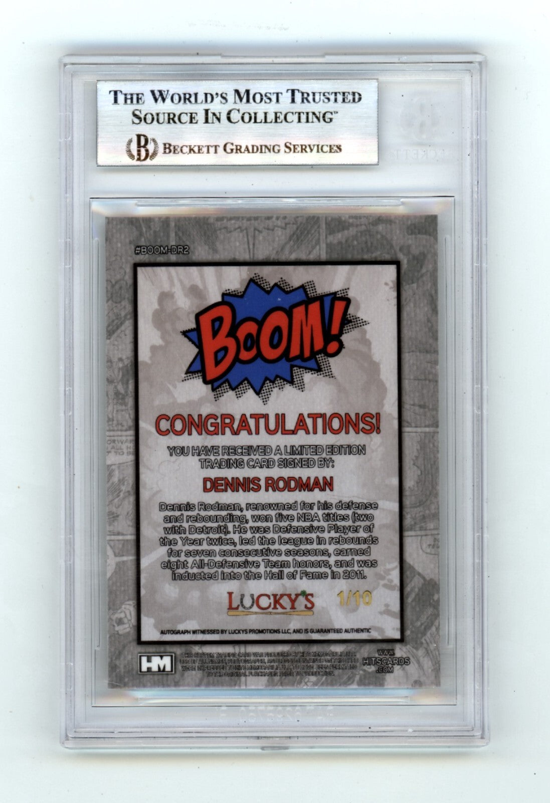Dennis Rodman 2024 Hits Memorabilia BOOM Gold #/10 Signed BGS BAS Auto Pistons